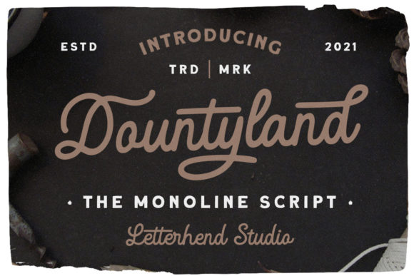 Dountyland: A Bold Monoline Script for Modern Design